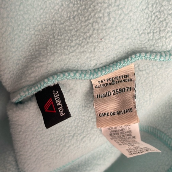 L.L. Bean women’s small full zip hoodie fleece mint green Polartec jacket - Picture 3 of 4